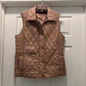 LL Bean Quilted Riding Vest size M Tan